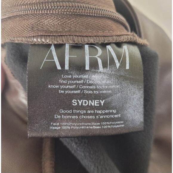 AFRM Sydney brown faux leather stirrup pants Size XS Retro Western Glam - Picture 9 of 10